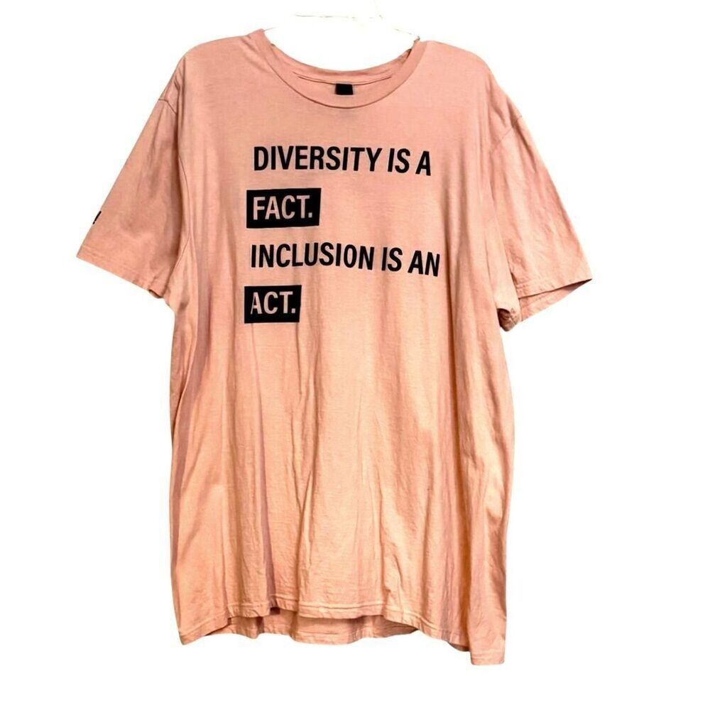 District Unisex 2X Heavy Duty Cotton Tan Black Graphic Print T-shirt Diversity